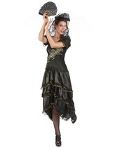 "Flamenco danseres dames zwart en goud - Verkleedkleding - Small"