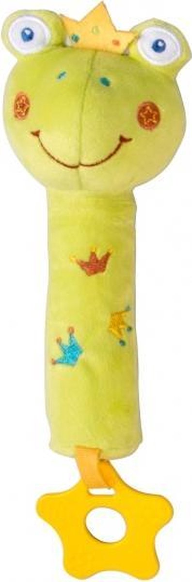 Eddy Toys Pluche Rammelaar Kikker 19 Cm Groen
