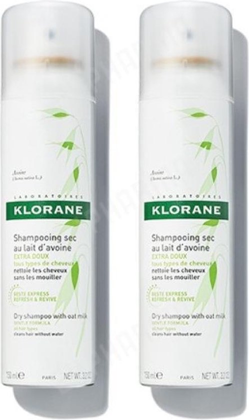 Klorane Ultramild Haver Droogshampoo Duopack -50% op de 2de flacon 2x150ml  | bol.com