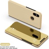 Clear View Mirror Stand Cover + PET Screenprotector voor XIAOMI Mi A2 _ Goud