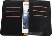 Zwart Pull-up Medium Pu portemonnee wallet voor Huawei Ascend Y511