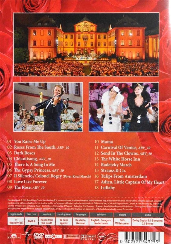 Andre Rieu Roses From The South - DVD met You Raise Me Up en The Rose | bol