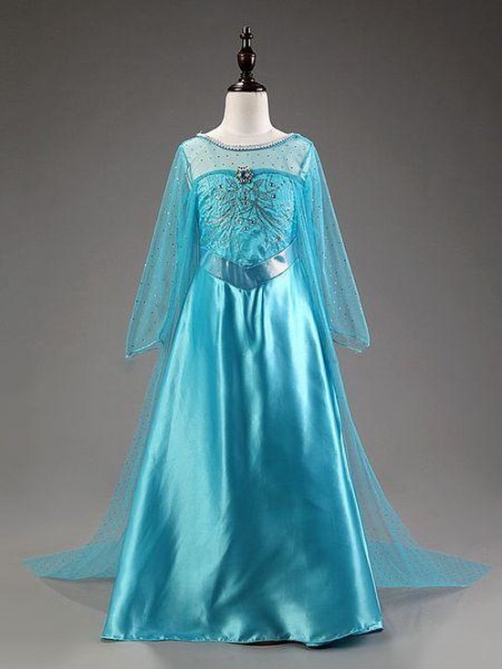Frozen Elsa jurk met lange sleep - maat 110/122 ( Labelmaat 110) | bol.com
