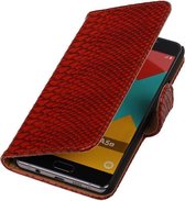Rood Slang Booktype Samsung Galaxy A5 2016 Wallet Cover Hoesje