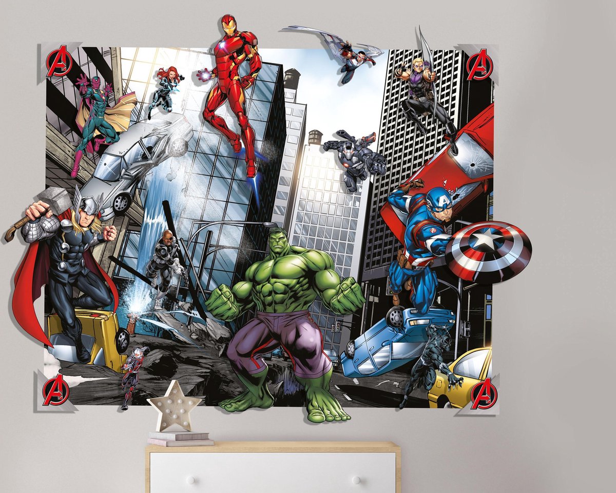 Pop Out Behang Avengers Marvel - Walltastic - 152 121 x cm | bol.com