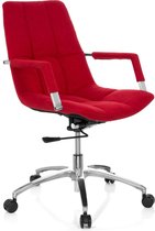 hjh office Saranto - Chaise de bureau - Tissu - Rouge