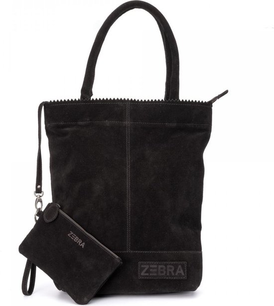 Zebra Trends Natural Bag Kartel - Real Leather - Suede Black