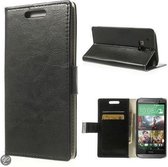 Magnetic flap wallet case hoesje HTC One M8 zwart