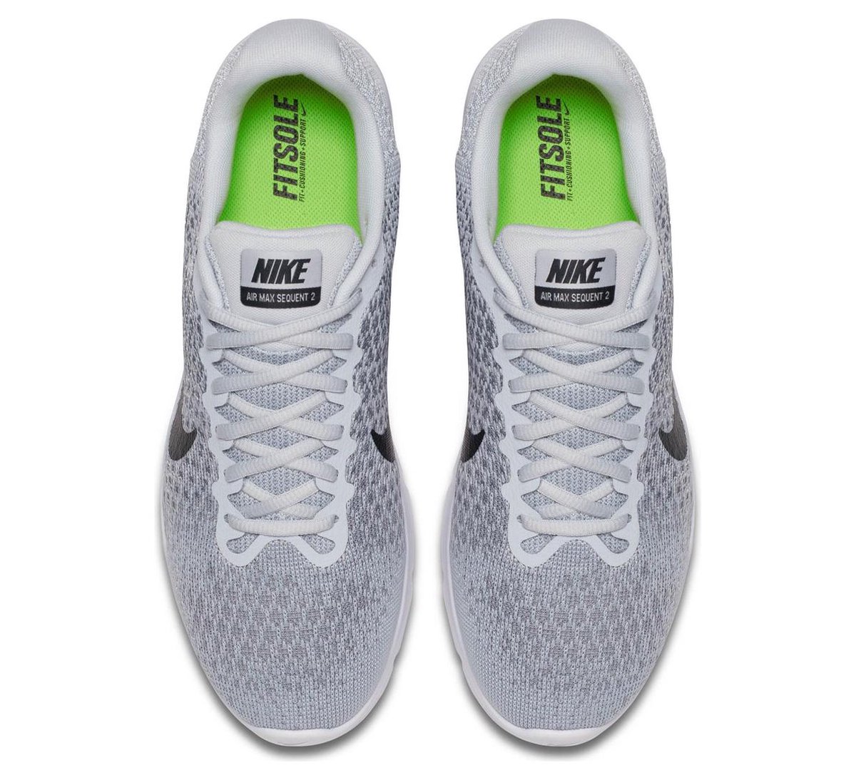 Nike Air Max Sequent 2 Sportschoenen - Maat 44.5 - Mannen - wit/grijs/zwart  | bol.com