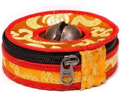 Tingsha Case Oranje/rood Groot - 9 cm