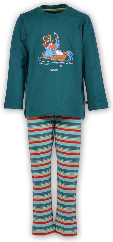 Woody - Unisex Pyjama - Turquoise - Papegaai - 181-3-PLS-S/735 - Maat 62