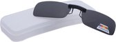 DVSE - Opzetzonnebril - Opzet Zonnebril Gepolariseerd zwart glas met klem met verbeterde brillenkoker