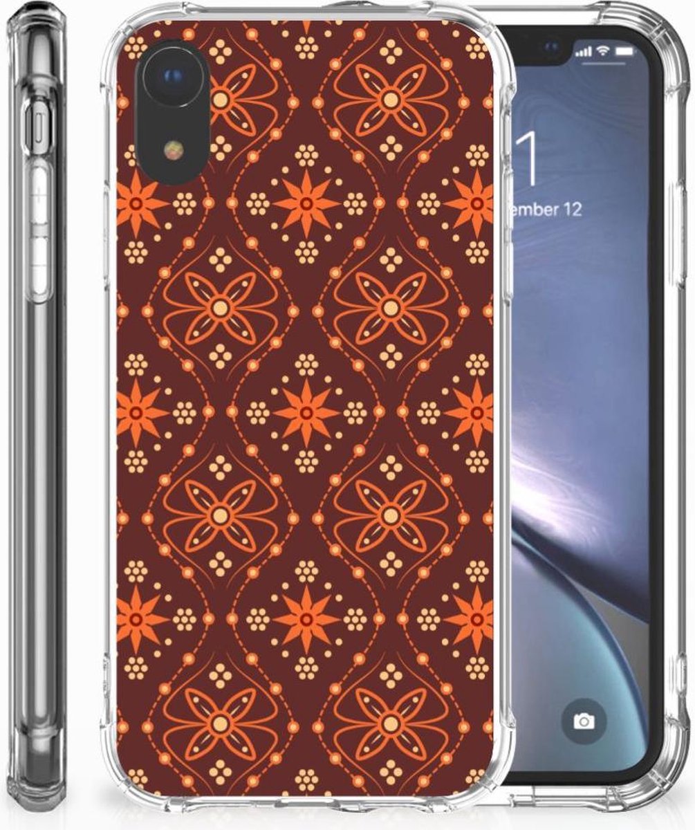 Apple iPhone Xr Doorzichtige Silicone Hoesje Batik Brown
