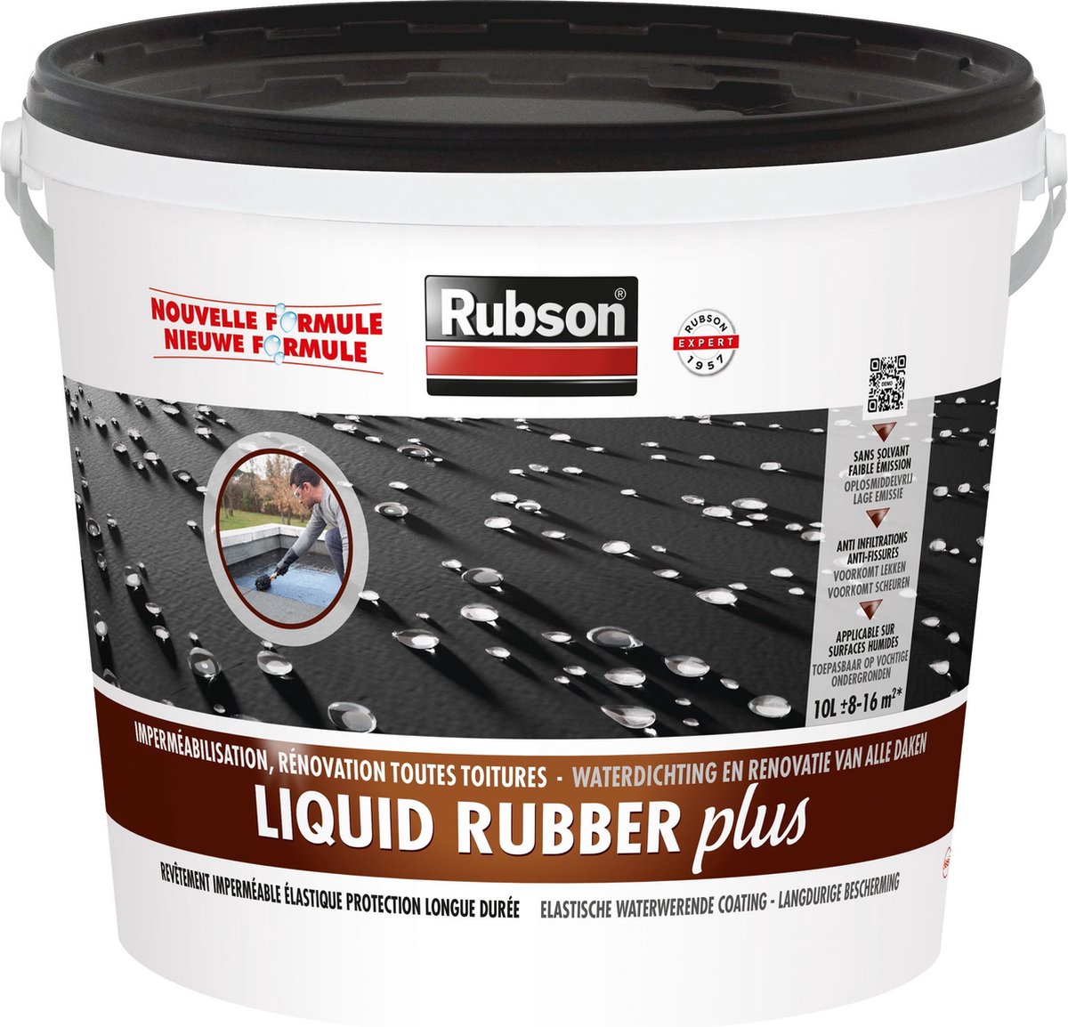 Rubson Liquid Rubber Seal Plus Dakcoating en Gootcoating - 10 Liter Zwart |  bol