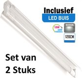 LED Buis armatuur met Trog 120cm - Enkel | Inclusief  LED Buis - 6000K - Daglicht (Set van 2 stuks)