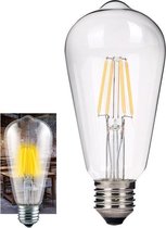 2 Stuks Vintage E27 4W 185-240V ST64 LED-lamp met Filament glas - Koud Wit