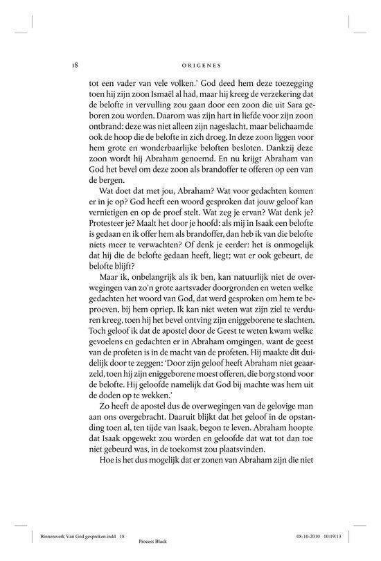 Tekstpagina met 'O rigines' en paginanummer 18.