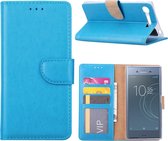 Xssive Hoesje voor Sony Xperia XZ1 Book Case - geschikt voor 3 pasjes - Turquoise