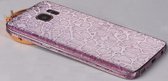 Xssive - 2x Glitter sticker voor Samsung Galaxy S6 Edge G925 - pink - met patroon