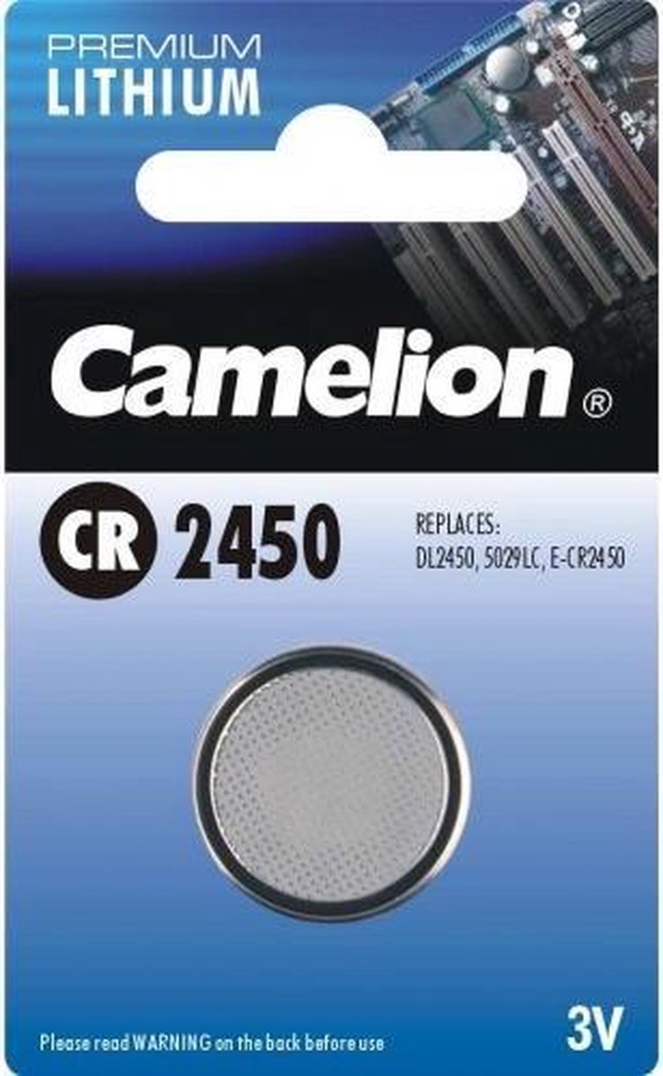 Pack De 5 Piles Bouton Lithium CR2450 Camelion - Haute Densité, Longue Durée (environ 10 Ans) - Pour Montres, Appareils électroniques - 10