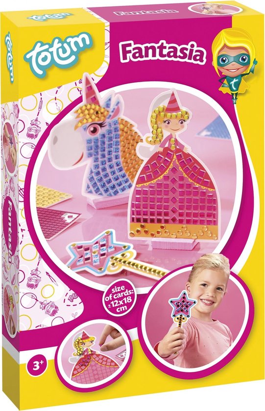 Totum Fantasia - knutselset maak je eigen unicorn eenhoorn & fee mozaïk