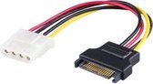 DELTACO SATA-S5, Intern Molex (4-pin) SATA Multi kleuren electriciteitssnoer, 14cm