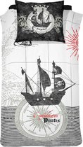 Damai Pirates Dekbedovertrek - Eenpersoons - 140x200 cm - Black