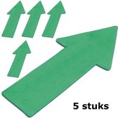Vinex Basis markering - vloermarkering - platte vorm - Pijl - Arrow floor marker - ca. 30 cm - Groen - Set van 5 pijlen