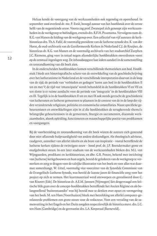Pagina 12 met tekst over de geschiedenis van de Nederlandse reformatie, met vermelding van C.T. B. van Manen.