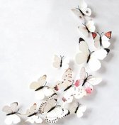 3D vlinders Wit / Kleurrijke muurdecoratie vlinders voor de babykamer