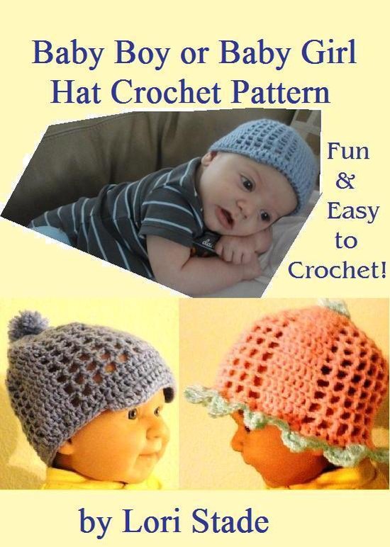 Precious Baby Boy and Girl Hats Crochet Pattern - cover