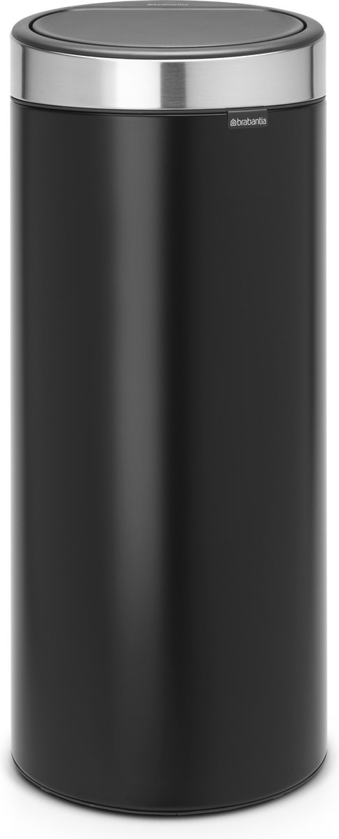 Goedkoopste Brabantia Touch Bin Prullenbak - 30 liter - Matt Black/Matt Steel Fingerprint Proof deksel