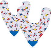 Nûby - 2 Slabbetjes met Bijthoek - Blauw - 3m+