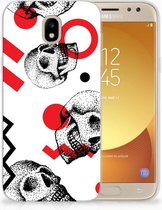 Geschikt voor Samsung Galaxy J5 2017 TPU Hoesje Design Skull Red