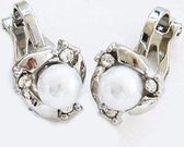 Oorclips  Parel / Strass