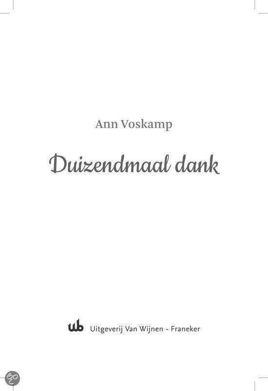 Titelpagina met 'Ann Voskamp' en 'Duizendmaal dank'.