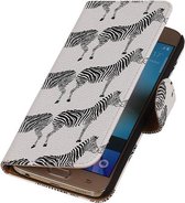 BestCases.nl Wit Zebra 2 Booktype wallet hoesje voor Apple iPhone 6 / 6s Plus