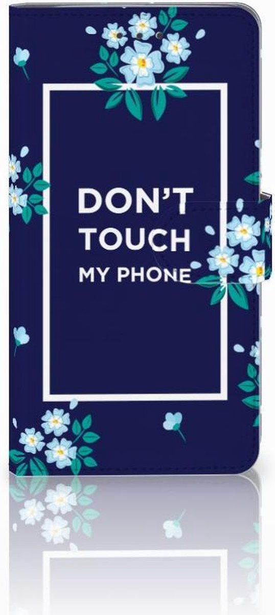 Boekhoesje voor Samsung Galaxy J7 2016 Portemonnee Hoesje Flowers Blue DTMP
