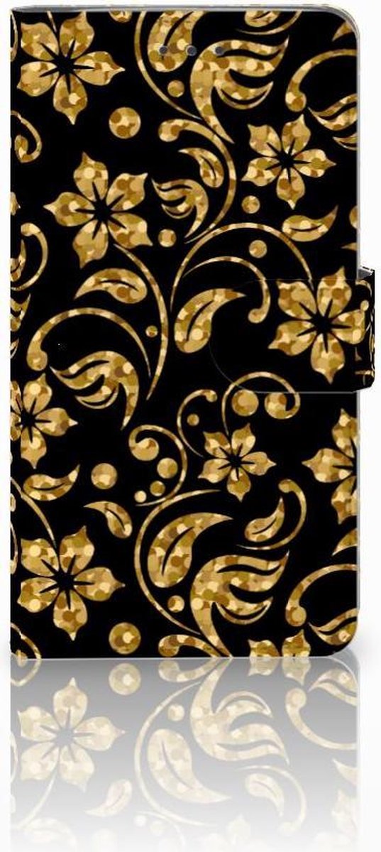 Samsung Galaxy J7 2016 Hoesje Gouden Bloemen