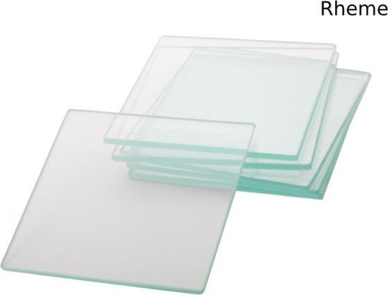 Cadeau cel Voorman Glazen Onderzetters - 4 Stuks - Glas - Transparant - Vierkant - Rheme |  bol.com