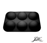 Jawes- Siliconen bakvorm- 6 Halve bollen- Zwart- Bakvormen- Bakken- Cakevorm- Cupcakevorm- Halfrond