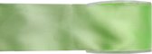 1x Hobby/decoratie groene satijnen sierlinten 2,5 cm/25 mm x 25 meter - Cadeaulint satijnlint/ribbon - Striklint linten groen