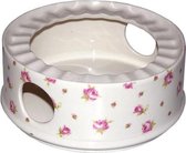 Porseleinen theelicht / theepot warmer / stoofje 'Emma' met roosjes