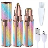 Neustrimmer - Wenkbrauw trimmer - Ladyshaves voor vrouwen - 2 in 1 USB oplaadbaar - Scheerapparaat met led lampje