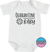 RompertjesBaby - Quarantine Baby - maat 86/92 - korte mouwen - baby - baby kleding jongens - baby kleding meisje - rompertjes baby - rompertjes baby met tekst - kraamcadeau meisje