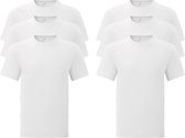 6 Pack T-shirt Hoge Kwaliteit Lichtgewicht - Heren - WIT - L