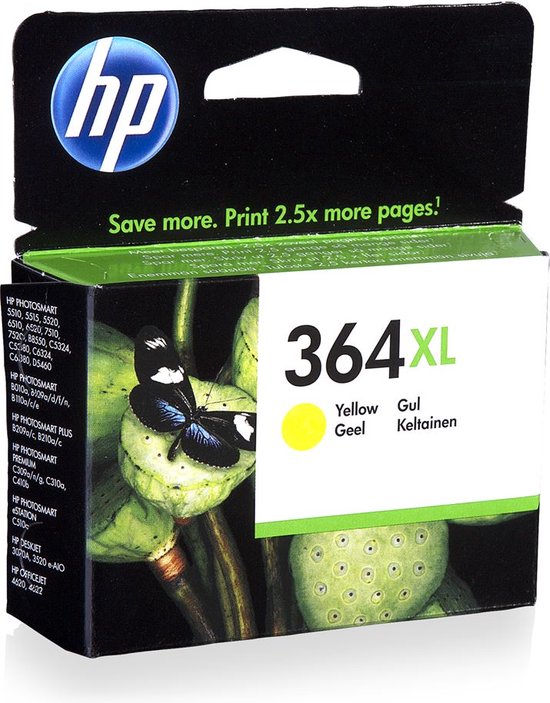Cartouche D'encre Jaune HP 364XL Originale – Neuve (CB325EE) – Compatible Avec Nombreuses Imprimantes HP