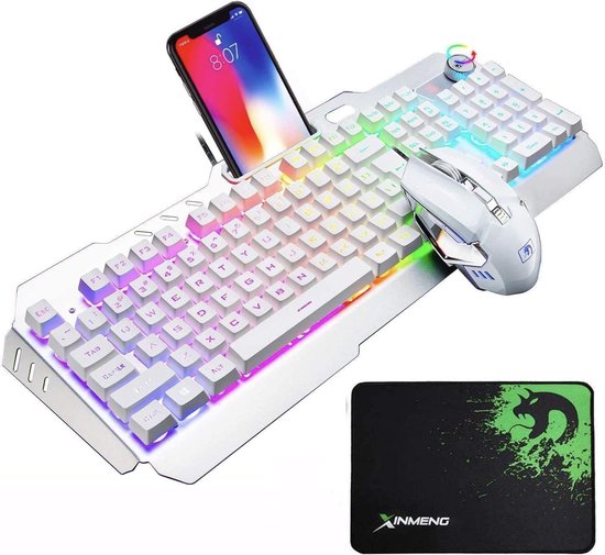 Bevoorrecht Aggregaat hoofdonderwijzer UrChoiceLtd Toetsenbord muis kleurrijke regenboog-LED backlit USB gaming  toetsenbord... | bol.com