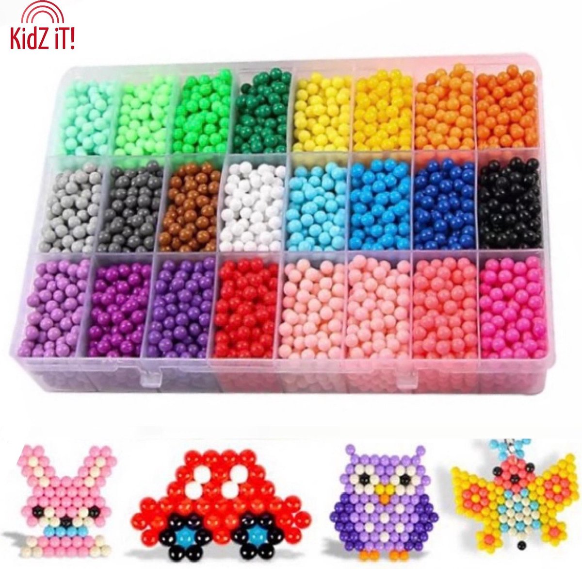 AQUABEADS - Mega Pack 2400 Perles - 24 couleurs - Enfant - Garantie 2 ans