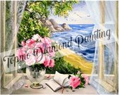 TOPMO - Uitzicht op het strand- 40X50CM- Diamond painting pakket - HQ Diamond Painting - VOLLEDIG dekkend - Diamant Schilderen - voor Volwassenen – ROND